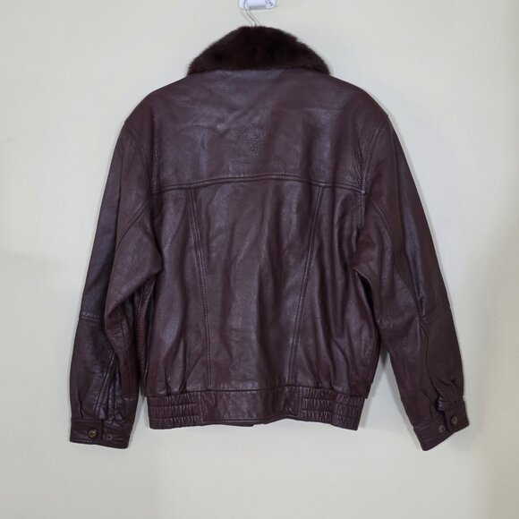 Santa Barbara Polo Racquet Club Leather Jacket Men 50 Brown LS Equestrian Vtg - Picture 2 of 16